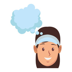 young woman face cartoon