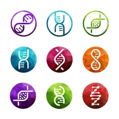DNA vector logo collection isolated. Deoxyribonucleic acid icons set. EPS10