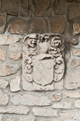 Decorative stone detail on wall in Madrid