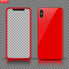 New High Detailed Realistic Smartphone similar to iphone Isolated on white Background