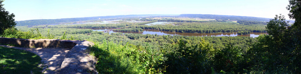 Panorama Wide Overlooking Wisconsin River Wyalusing