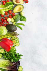 Fresh raw ingredients for salad