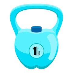 Isolated kettlebell with an apple shape with water. Fitness concept. Vector illustration design