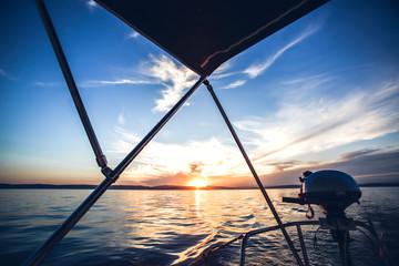 Sunset on a sailboat