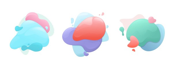 set of abstract fluid shape background template, colorful flowing liquid can use for, landing page, template, ui, web, mobile app, poster, banner, flyer, magazine, label, voucher