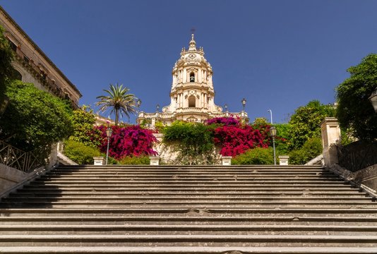 Cathedral Duomo di San Giorgio, Baroque, Modica, Monti Iblei, Val di Noto, UNESCO World Heritage Site, Provincia di Ragusa, Sicily, Italy, Europe