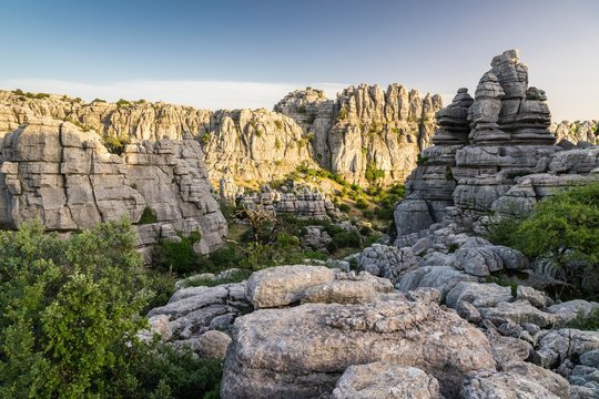 Bizarre limestone rock formations, El Torcal Nature Reserve, Antequera, Province of Malaga, Andalusia, Spain, Europe