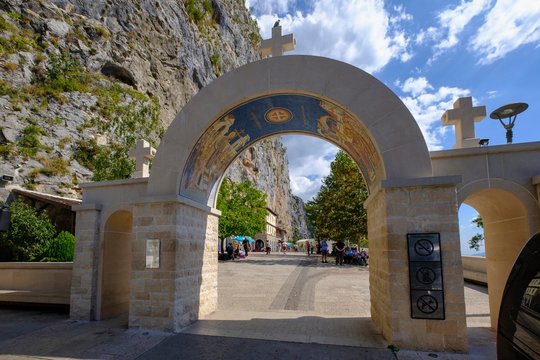 Entrance, Serbian Orthodox Monastery Ostrog, Danilovgrad Province, Montenegro, Europe