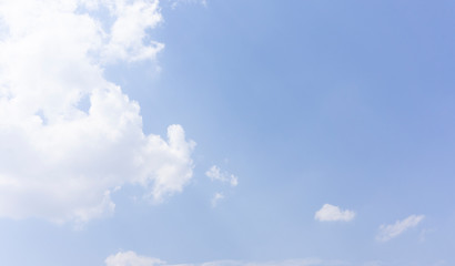 Sky is bright sun shines beautifu blue clouds with copy space for your text.