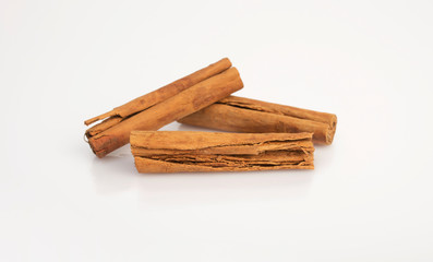 Cinnamon sticks isolated on white background