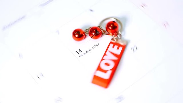 Gift heart for Valentines Day on Calendar