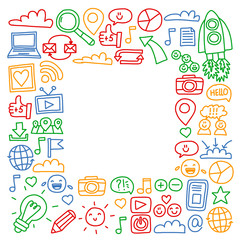 Business and communication. Social media vector illustration.