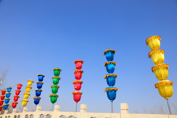 bunch of lanterns on the bridge
