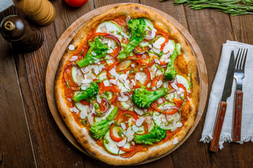 Pizza with vegetables vegetarian