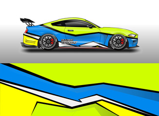 Decal car and car wrap vector, truck, bus, racing, service car, auto designs . Racing, Rally, Abstract background livery . 