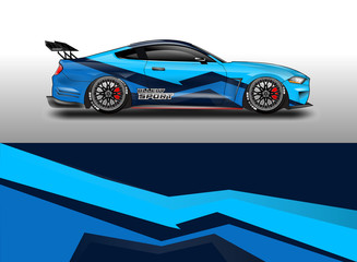 Fototapeta premium Decal car and car wrap vector, truck, bus, racing, service car, auto designs . Racing, Rally, Abstract background livery . 