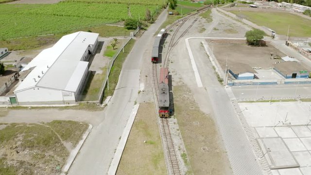 Ecuador train at salinas from drone view