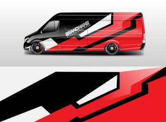 Naklejka premium Car decal wrap company designs vector . Livery wrap company , van , cargo, truck .