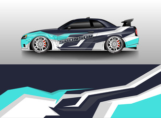 Obraz premium Car decal wrap company designs vector . Livery wrap company , van , cargo, truck .