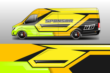 Fototapeta premium Car decal wrap company designs vector . Livery wrap company , van , cargo, truck .