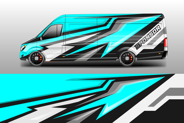 Obraz na płótnie Canvas Car decal wrap company designs vector . Livery wrap company , van , cargo, truck .