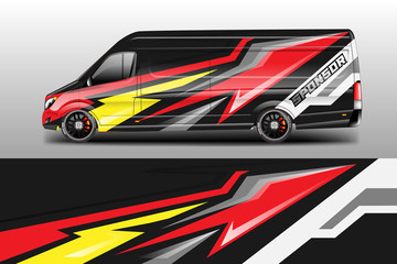 Obraz premium Car decal wrap company designs vector . Livery wrap company , van , cargo, truck .