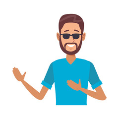 young man upperbody cartoon