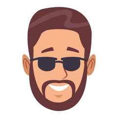 young man face cartoon