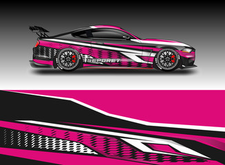 Obraz premium Decal car and car wrap vector, truck, bus, racing, service car, auto designs . Racing, Rally, Abstract background livery .