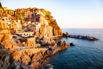 Fototapeta na wymiar Beautiful view of Manarola town, Cinque Terre, Liguria, Italy
