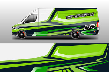 Car decal wrap company designs vector . Livery wrap company , van , cargo, truck .
