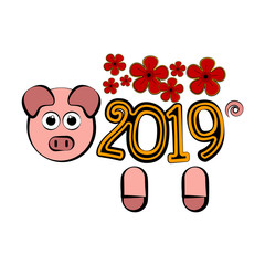 Sketch of a chinese new year banner. Vector illustration design