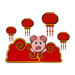 Sketch of a chinese new year banner. Vector illustration design