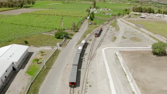 Ecuador train at salinas from drone view