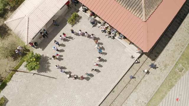 Ecuador train station  and dancing reception