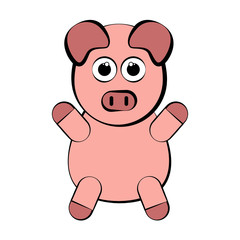 Sketch of a cute pig. Vector illustration design