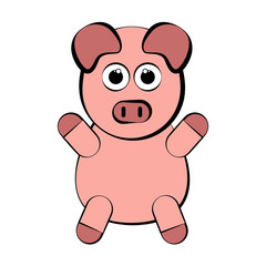 Obraz premium Sketch of a cute pig. Vector illustration design