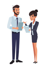executive business coworkers cartoon