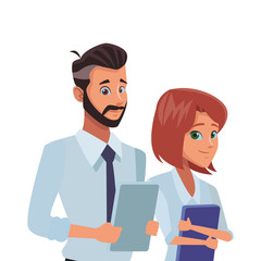 executive business coworkers cartoon