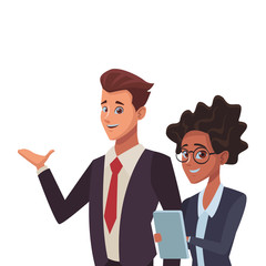 executive business coworkers cartoon