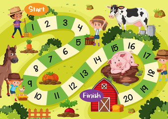 Board game template farm theme