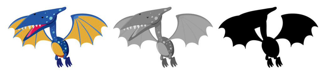 Set of pteranodon dinosaur © brgfx