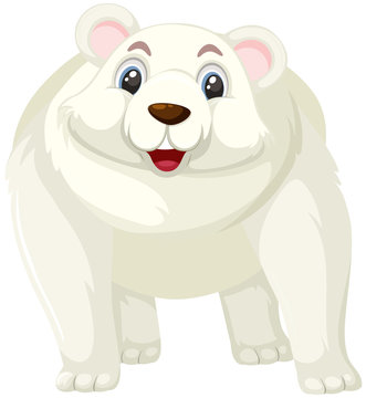 A polar bear cartoon character