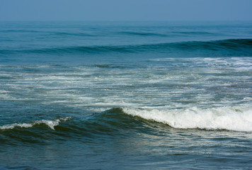 Fototapeta na wymiar The landscape of nature.Waves in the Arabian sea at Arambol beach in North Goa.India 