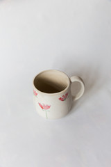 a cup with pattern on white background background