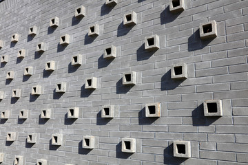 Gray square decoration on the wall