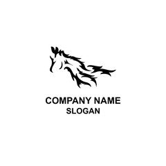 Tribal horse head logo.