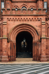 The doorway of the Smithsonian Castle, in Washington, DC