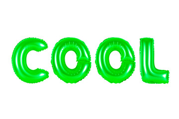 cool in english alphabet from green balloons