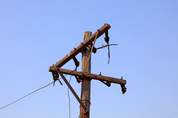 Wooden pole